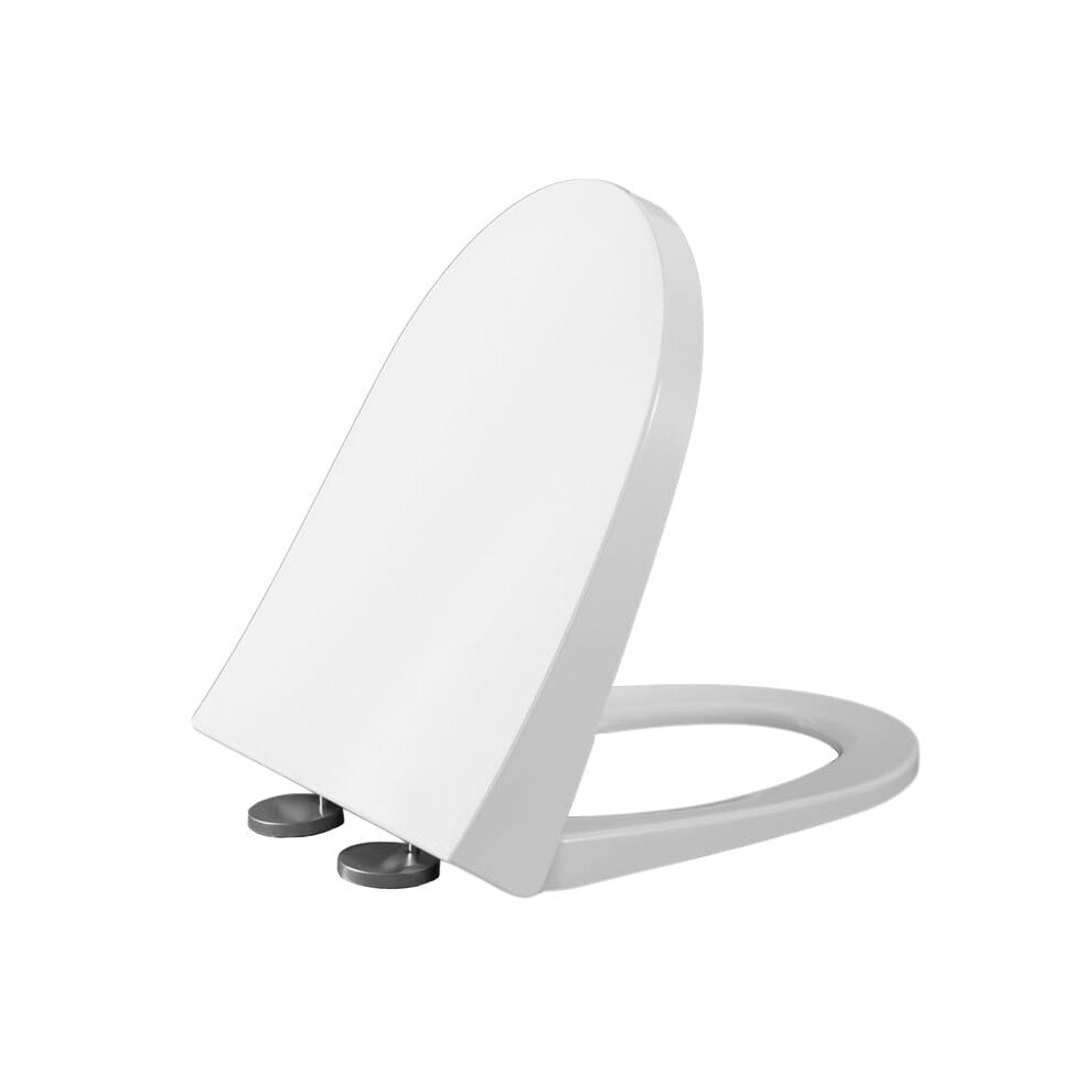 D Shape Soft Close Toilet Seat White Quick Release 360 Adjustable Hinges Fixing 37X47cm 9001264870737