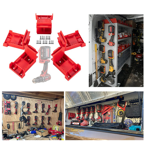 5Pcs Battery Dock Holder For 18V/20V Battery Power Tool-Red 1