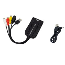 USB2.0 Video Capture Card for VHS to Digital Converter HD/RCA/S-Video to USB Audio Video Record Capture Device