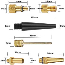 Adaptador de válvula de bicicleta de cobre estilo grano recto para balones de fitness y equipos deportivos, convierte válvulas Presta Dunlop y