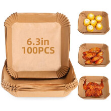 Air Fryer Liners 6.3 Inch NonStick Heat Resistant Parchment Paper 100 Pack for 25 QT Cooking