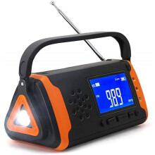Weather Alert Emergency Radio with Solar Hand Crank, 4000mAh Power Bank, Waterproof LED