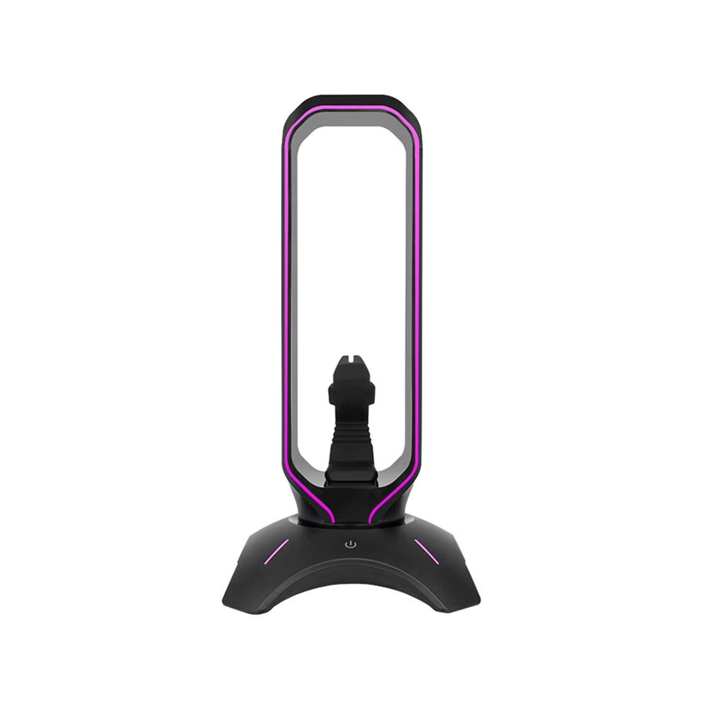 Rgb Gaming Headphone Stand With Mouse Bungee Cord Holder Over-Ear Headset Holder Headphone Shelf For Desk Display Black 4854110101845
