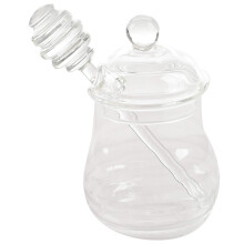 Clear Glass Jar With Lid And Ladle, 9 Oz, Spice Jar For Easy Serving, Kitchen Storage, Clear