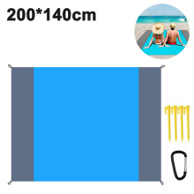 Extra Large Beach Mat, 83''78'', Skin-friendly, Sandproof & Water Resistant, Double Anchored, Foldable And Portable, Ideal For Family Vacations,