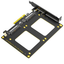 Dual U.2 SSD to PCIe 4.0 X8 Adapter, Support 2 X U.2 SSD or Soft Raid, Without PCI-E Splitter Function