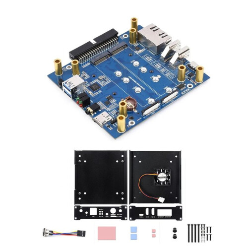 For Raspberry Pi CM4 NAS Mini Computer Multi-Functional Dual-Channel NVME Slots Supports Nano-SlM Card/4G Module