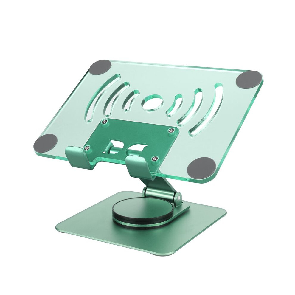 Saudism Green 360 Rotating Tablet Stand Adjustable Portable Acrylic Desktop Stand For Tablets Up To 12.9 Inches