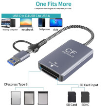 2 in 1 CF Express Type B Card Reader CF Express Card Reader Type B Adapter USB 3.2 10Gbps Portable CF Express Reader