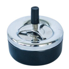 Stylish Metal Ashtray, Plain Cigarette Ash Tray Spinning Design For Indoor Outdoor Use, Stainless Steel Ashtray Self Extinguishing Mechanism Easy To C