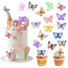 Decorazioni impermeabili a forma di farfalla per cupcake, farfalle commestibili dai colori vivaci per decorazioni fai da te di torte per matrimoni e