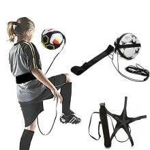 (As show, One size) Soccer Ball Juggle Bag Children Auxiliary Circling Belt Kick Solo Soccer Trainer Football Kick Kids Football Training Equipment
