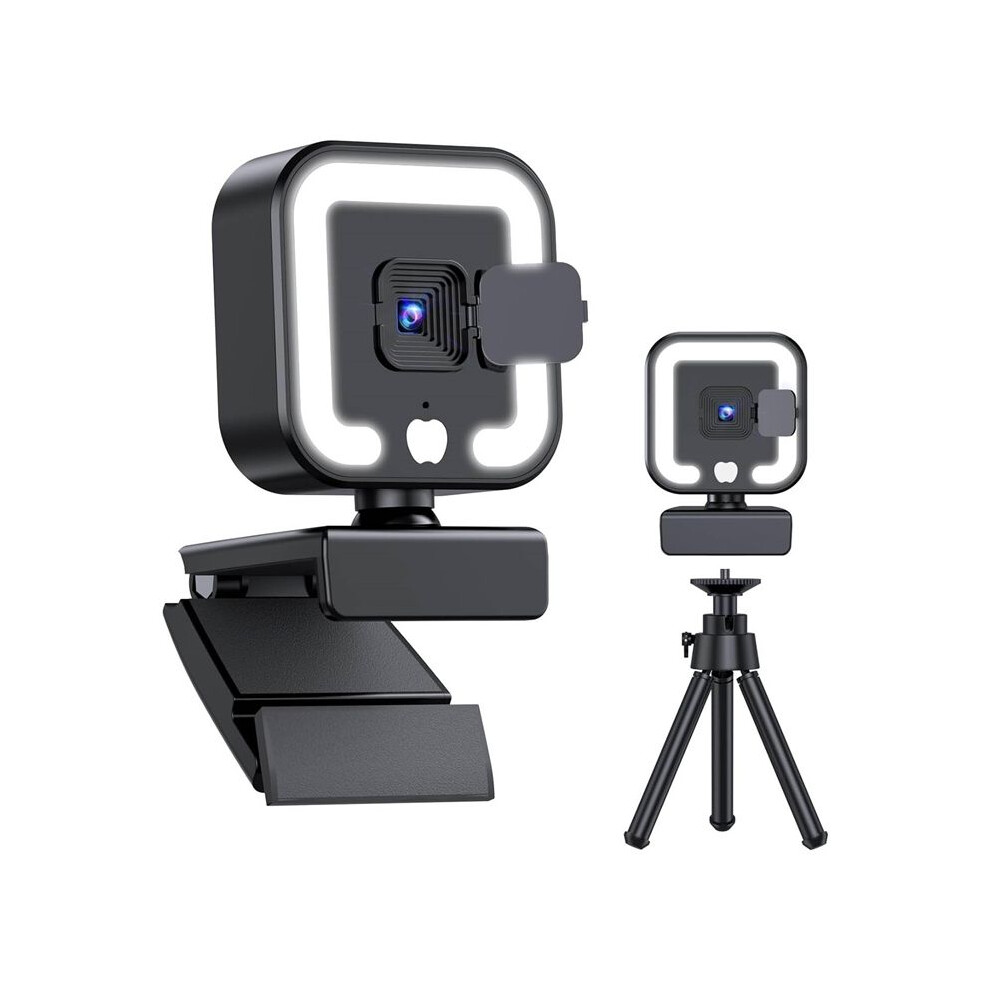 4K Webcam With Microphone And Fill Hd Autofocus Computer Camera For Pc Laptop Desktop Video Calling Light 4854110193499