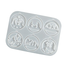 6 Cavities Reusable Silicone Craft Mold Holiday Pendant-05