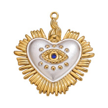 Delicate Double Tone Heart And Leaf Charm Lightweight 3g-14