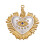 Delicate Double Tone Heart And Leaf Charm Lightweight 3g-14 1