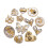Delicate Double Tone Heart And Leaf Charm Lightweight 3g-14 7