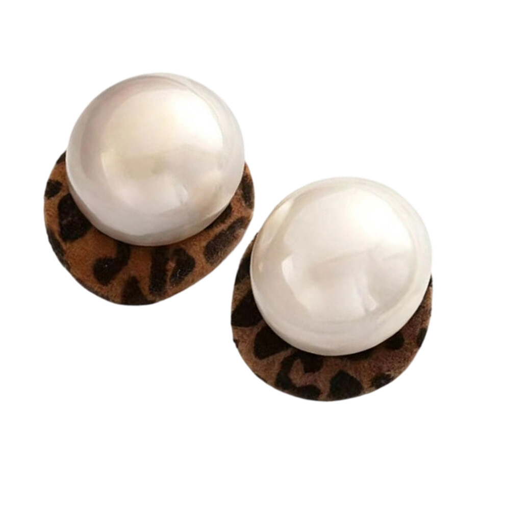 Fall Winter Imitation Pearls Leopard Print-Pearl leopard print