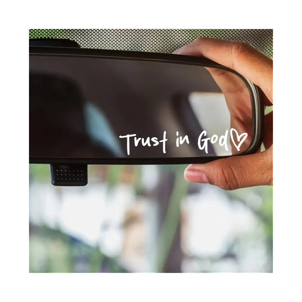 Trust In God Car Stickers Vinyl Rearview Mirror Decals Weather Resistant Durable 4Pcs White 9001264873011