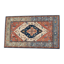 Machine Washable Rug with Non Slip Backing for Living Room, Golden Green Vintage Design Foldable Rugs, Low Pile Anti-slip Soft Underfoot for Gift