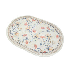 Tapis ovale brodé luxueux, absorbe rapidement l'humidité, résistant au boulochage, à la décoloration et à la déformation, convient à de