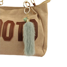Sturdy Faux Hair Key Accessory Cute Tail Ornament-Light Green