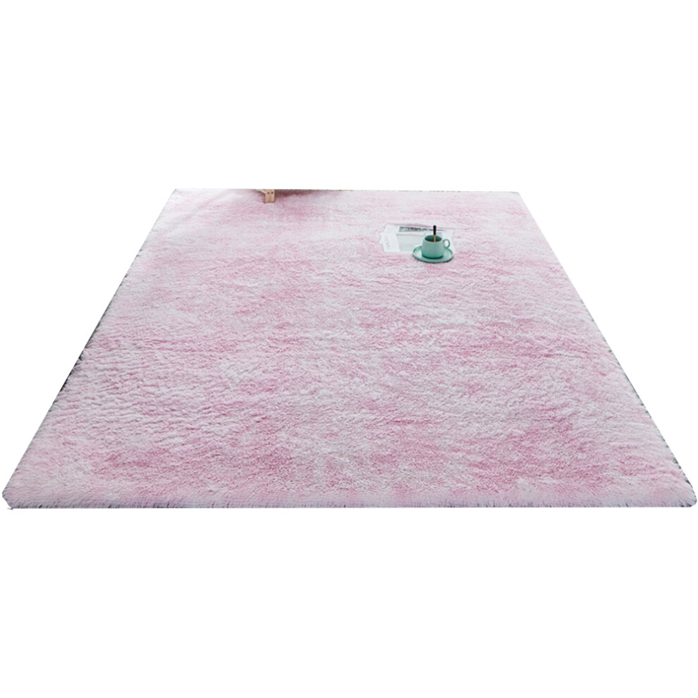 Non Skid High-Density Sponge Fluffy Faux Fur Rug, Easy Clean Tie-Dyed Soft Fuzzy Plush For Children's Room