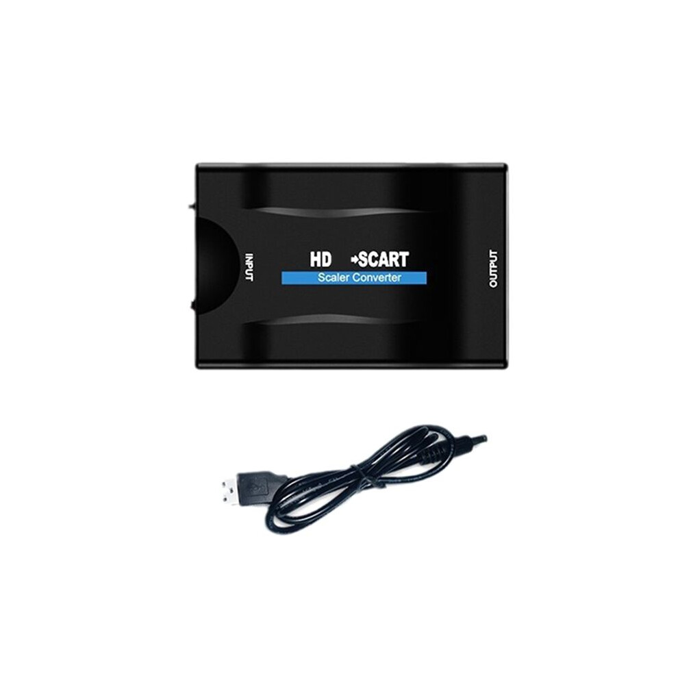 Hdmi-Compatible To Scart Video Audio Converter With Power Adapter For Hdtv Box Dvd Television Signal 1080P Converter 4854110199316