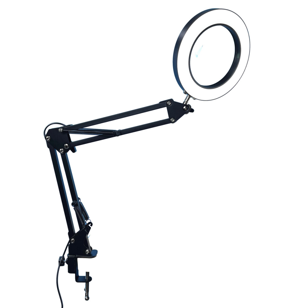 Light 3 Color Modes Desktop Magnifying Lamp With 8X Magnification, Magnifying Glass With And Stand Featuring Stepless Dimming Adjustable Rotatable Lam