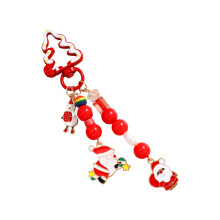 Stylish Snowman Keychain Christmas Beaded-Santa Claus beads