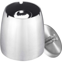 Eleganter, wind- und regendichter Edelstahl-Aschenbecher für den Außenbereich, geruchsneutral, großes Fassungsvermögen, ästhetisches Design für