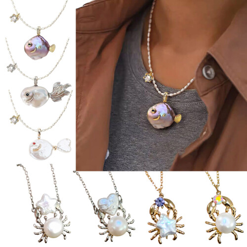 Unique Sea Creature Inspired Necklace With Real-Catch the tail 2