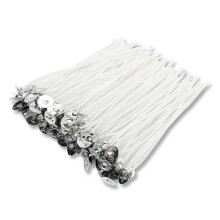 Mèche épaisse avec base pour bougies DIY, brûle proprement et sans fumée noire, facilement raccourcissable pour s'adapter à différentes tailles