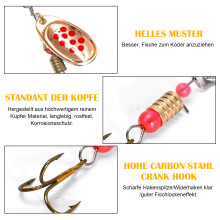 Conjunto de iscas giratórias luminosas, iscas de pesca portáteis para aventuras de pesca em água doce e salgada, caixa transparente incluída para