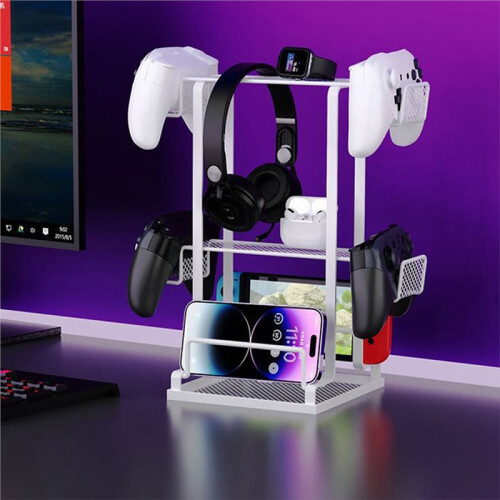 Supporto per Cuffie, Supporto per Console di Gioco, Supporto per Auricolari, Supporto per Computer, Stile Gaming, Nero 2
