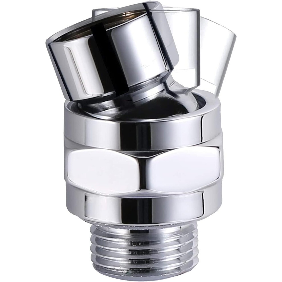 Swivel Ball Joint Shower Adapter, Large Water Flow No Flow Restrictions Brass Shower Head Connector, Adjustable Shower Head Adapter Corrosion Resistan 9466005155618