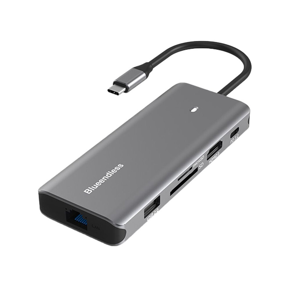 Blueendless Aluminum Usb C To 10 In 1 Hub 4K 60Hz Type-C Hdtv 100W With Pd For Macbook Pro Accessories Ssd Case 4854110195080