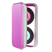 96 Disc Capacity CD Case Portable CD Organizer Wallet, Hard Plastic, Protective DVD Storage, Purple