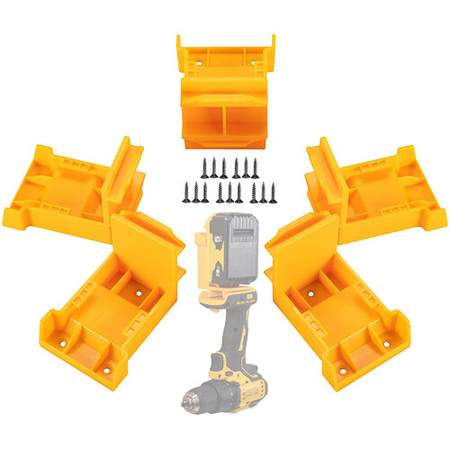 5Pcs Portable Battery Base Bracket For 18V/20V Battery-Yellow