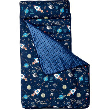 Toddler Sleeping Bag for Daycare, Toddler Nap Mat with Pillow, 42x21 Inch Portable Anti-Kick Sleep Mat with Name Pocket