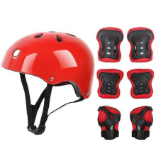 (As show, One size) 7 PCS Kids Protective Gear Set Roller Skate Helmet Elbow Wrist Knee Pad For Skateboard Cycling Skating Scooter