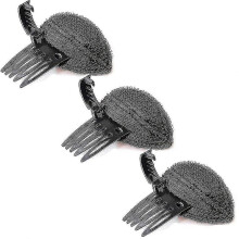 (As show, One size) Perfect Puff Hair Head Cushion, Invisible Fluffy Hair Pad Sponge Clip, Bun Bump It Up Volume Hair Base Set(3pcs Brown)