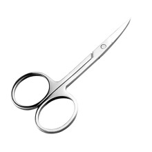 Stainless Steel Eyebrow and Nose Hair Scissors for Precision Facial Hair Trimming with EasyGrip Handle
