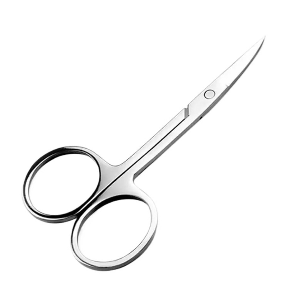 Stainless Steel Eyebrow and Nose Hair Scissors for Precision Facial Hair Trimming with EasyGrip Handle