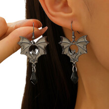 Bat and Spiders Dangle Earrings Goth Party Jewelry Alloy-1178
