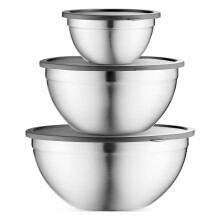 Verbeter je kookervaring met deze set roestvrijstalen mengkommen met ruimtebesparende opbergmogelijkheid, perfect voor koken, bakken, voorbereiden en