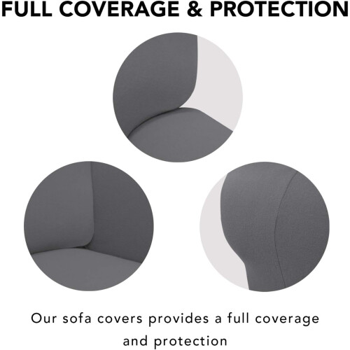 Capa protetora de elastano para sofá de dois lugares, capa macia antiderrapante para sofá, protetor de móveis com base elástica, âncoras de 2