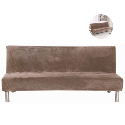 Capa protetora elegante e elástica para futon: Capa protetora para móveis sem braços, material macio e elástico, impermeável e à prova de 2