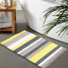 Tapis de bain de luxe en microfibre ultra-épaisse, avec envers antidérapant, confortable et résistant, pour baignoire et douche, 45,7 x 66 cm,