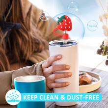 Reusable Straw Tips, Decorative Straw for Drinking Accessories, Silicone Straw Covers with Adorable in Look Design, Portable and Simple and Practical